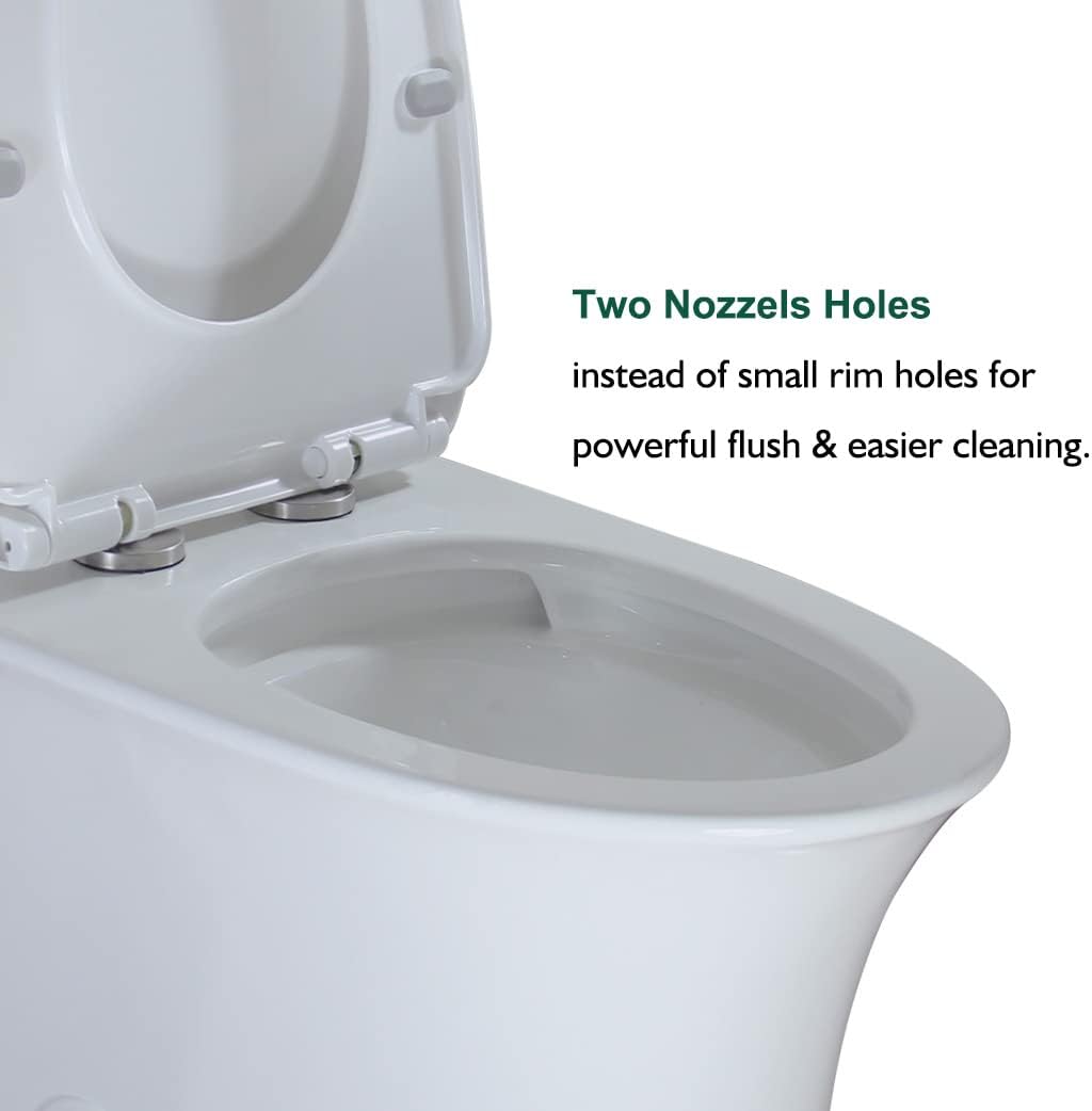 WinZo Modern One Piece Toilet Sleek Design Dual Flush Water Closet WZ5020 (Matte Grey)