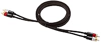 Vista 4 de Yaxa Basics Cable de audio RCA de 2 contactos para amplificador, altavoces activos o subwoofer con conectores chapados en oro, 1,2 m, negro