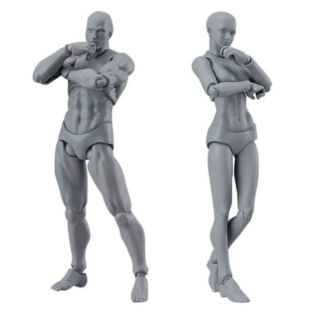 Figure da disegno Modello 2PCS 14 cm Maschio Femminile Action Figure Poseable Disegno Manichino Modello di Body Painting per Artisti Casa Utensili da Cucina