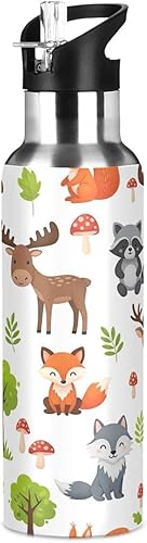 Miniatura 8 de Botella de agua deportiva sin BPA de 32 onzas, botella de agua aislada para gimnasio, viajes al aire libre, escuela, lindos osos de animales del