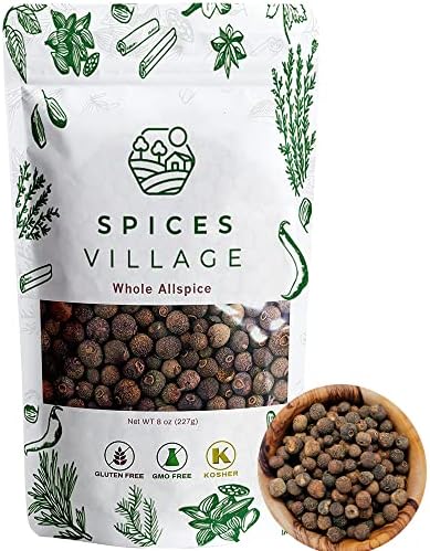 SPICES VILLAGE Allspice Berries Whole, Pimento Seeds, 8 oz, Kosher