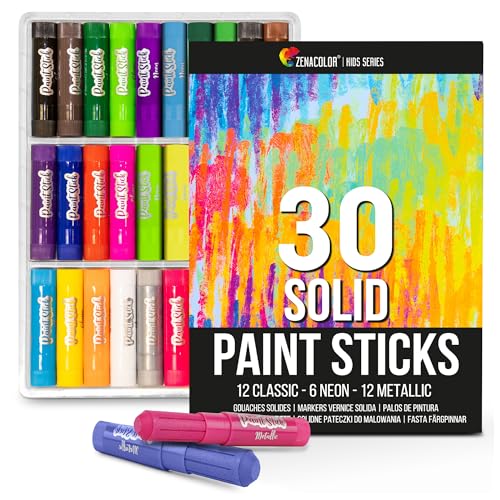 Coffret 30 Color Stick Solide de Gouache Kit Peinture - Kids Art Kit pour...