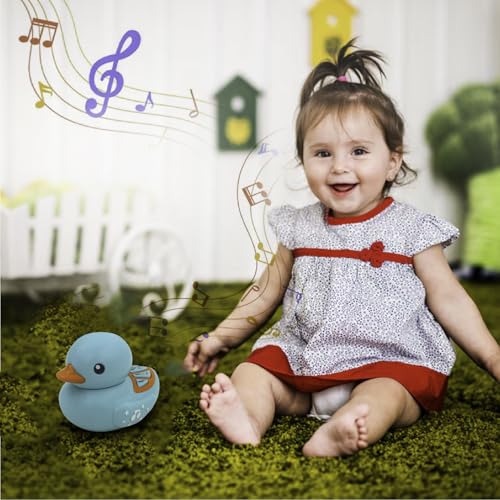 Image of Genie's Toy Bus Musical Learning Duck - Blue Color I Interactive Educational Toy with Lights and Sound I Fun Educational Learning Toys & Games I Portable Travel Art Toy for 4+ Months Kids