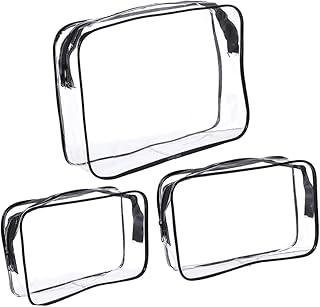 WOONEKY 3 Pçs Bolsa De Higiene Transparente Bolsa De Maquiagem Transparente Bolsa Organizadora De Maquiagem Bolsa De Maquiagem De Malha Bolsa De Maquiagem Bolsa De Maquiagem De Viagem