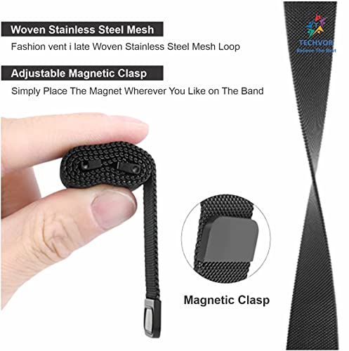 Image of 22 mm Stainless Steel Adjustable Magnetic Strap For Noise ColorFit Pro 3 | Pro 3 Alpha | Pro 3 Assist | NAV | Nav+ | Excel | Icon Plus | Pulse Buzz | Grande | Pulse Grand | Ultra | Ultra 2 | Ultra Buzz | Vision | Caliber | For NoiseFit Buzz | Active | Core | Core Oxy | Endure | Agile | Fusion | Evolve