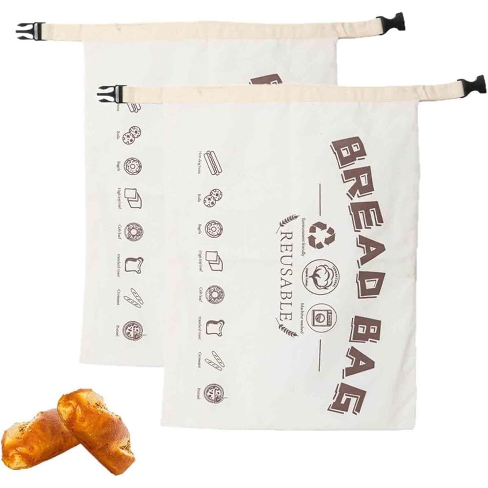 Aundhegrtt 2pcs Beeswax Bread Bag, Suit for Sourdough and Homemade Sourdough, Food Storage Bag, Suit for Freeze,Preserve