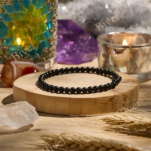 Obsidian - Protective - 4mm Beaded Bracelets for Women Handmade Semi Precious Natural Stone Stretch Elastic Jewelry Yoga Protection Gifts Small3