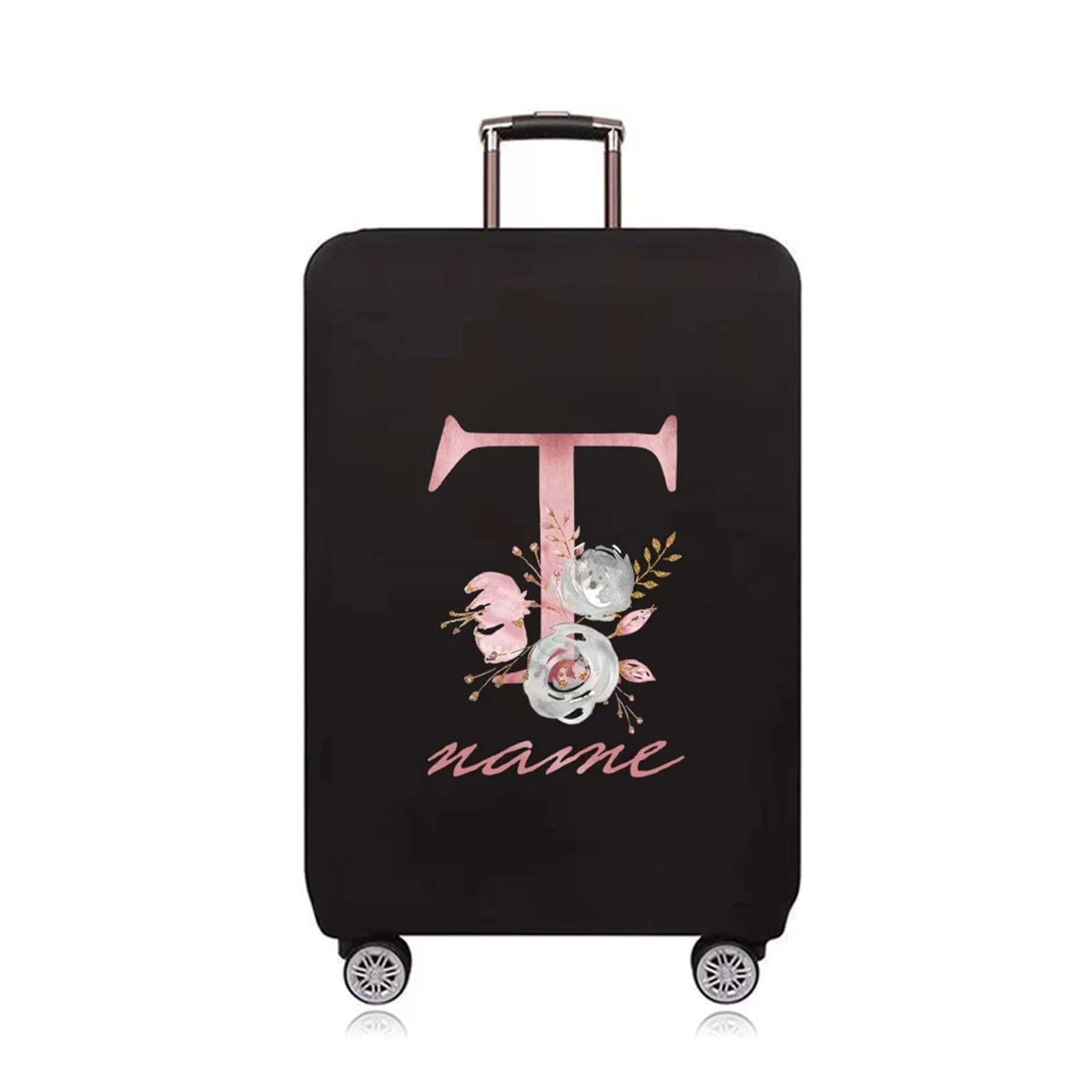 Gepäckabdeckung Mit Monogramm Gepäckabdeckung, elastisch, for Koffer, Schutzhülle, Trolley, 18–32 Zoll, Reisegepäck, Staubschutz, Reisezubehör Gepäckschutzhülle(Black name14T,M)