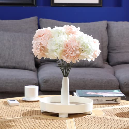 Alishomtll 5 Pcs Hydrangea Artificial Flowers With Removable Stems Full Silk Hydrangea Heads For Home Decor, Fake Faux Hydrangea Flowers For Wedding Centerpieces Party Diy Project (White) #TOP3