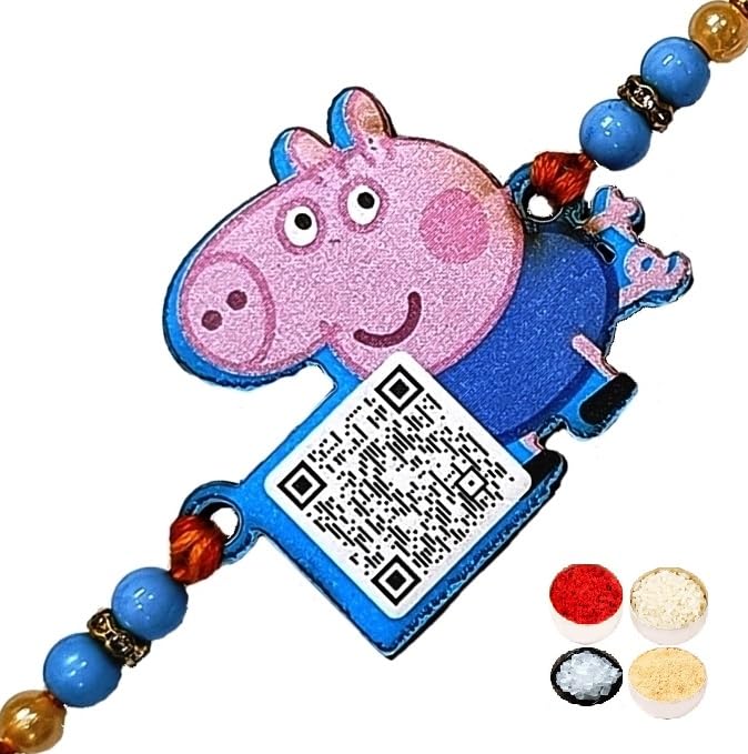 Peppa Pig QR Scan Youtube Video Kids Rakhi for Boy Brother Bhai Bhaiya Raksha Bandhan with Tikka (B0CG4GFTZZ) Amazon Price History, Amazon Price Tracker