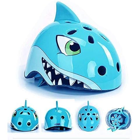 Lelestar Cycle Helmet for Kids 2 Years- 13 Years old Lightweight Cycling Helmet Kids Cartoon Helmets Multi-Sport Safety Toys for Kids Protection Gear (Cool Shark, M:21.3-22.9 Inch) Cover