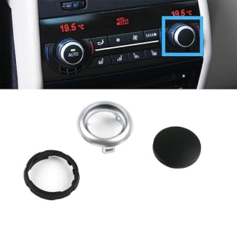 Rear Air Conditioning ac Temperature Adjustment Heat Control Switch AC Rotary Knob for BMW 5 6 7 Series F10 F06 F12 F07 F01 F02 6131 9393 931 Without auto