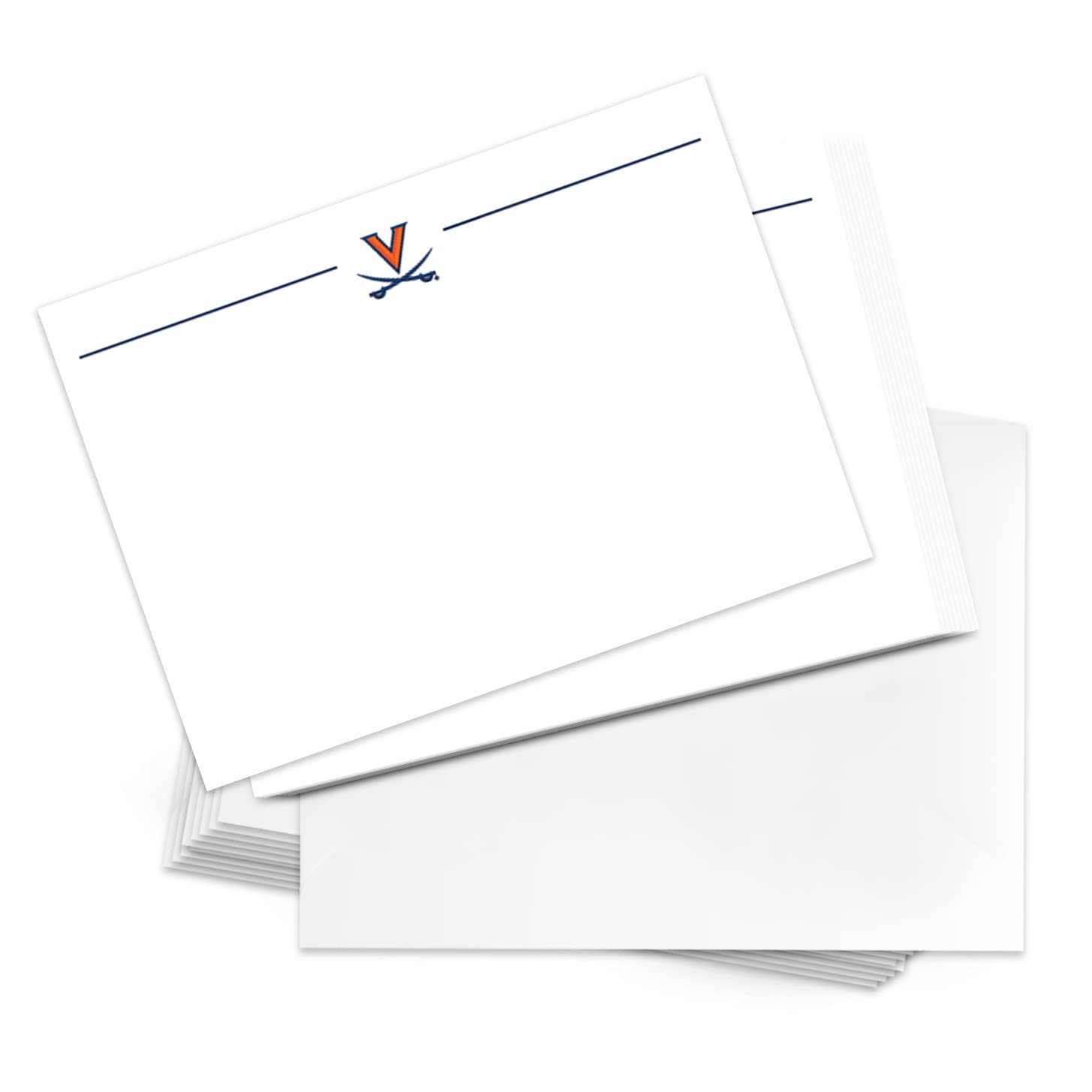 Desert Cactus University of Virginia - Paquete de 10 tarjetas de papelería de cartulina Cavaliers UVA Wahoos incluye sobres, Memo Party Thank You (tarjeta de notas 1a)