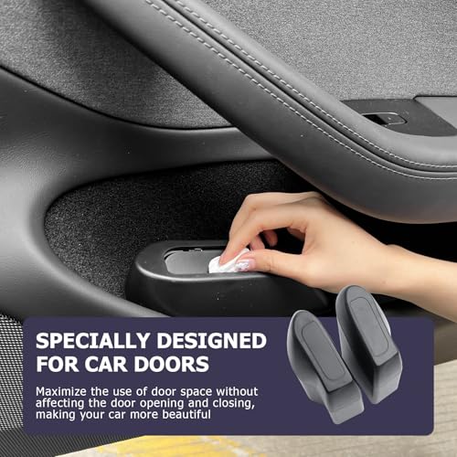Image of LUWU Car Trash Can Compatible with 2018-2022 2023 2024 2025 Tesla Model3 & ModelY Interior Accessories Car Trash with Lid Portable Mini Trash Dustbin Garbage Trash Bin Car Waste Bin Leak-Proof 2PCS