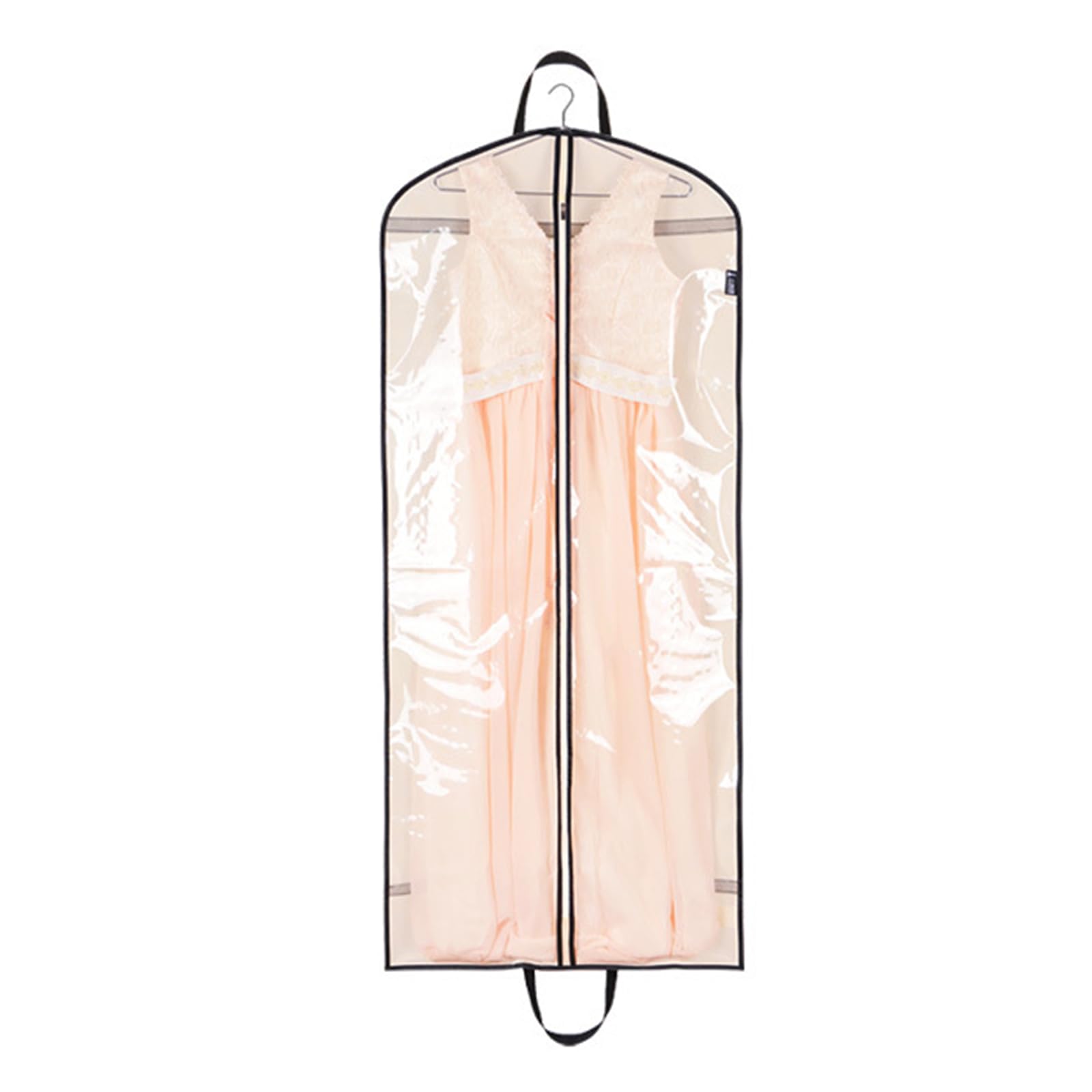 Copriabiti Confezione da 2 Borse per Abiti da Sposa Borse Porta Abiti Impermeabibiti da Sposa Borsa per la Polvere da Viaggio Pieghevole con Manico, 180 x 60 x 25 cm,Nero (Black 140x60x25cm)