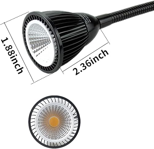 Miniatura 3 de 5W Clip en abrazadera de cuello de cisne LED COB computadora Mesa Lámpara Blanco FríoBlanco Cálido 19pulgadas, cuello negro, 5.00watts, 110.00 volts