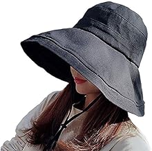 MAKFORT Chapeau de plage femme Chapeau d'été pliable à large bord Capeline Plage Chapeau de seau chapeau de jardin SPF UPF50
