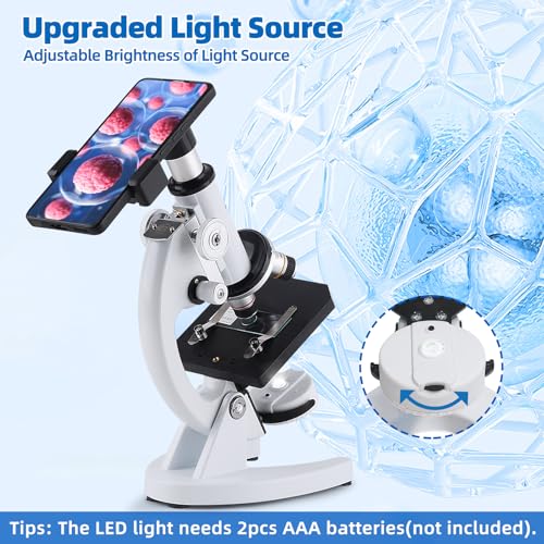 image for eyemocsin Microscope for Adults Kids, 40X-2000X Microscope Kit with Ad