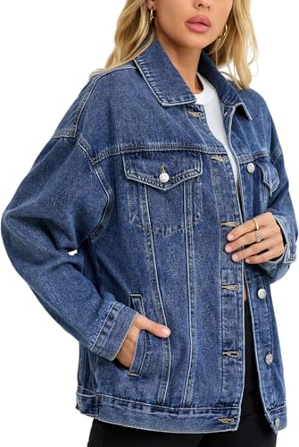 Jean Jacket for Women, Oversize Trendy Denim Jacket, Women's Loos...