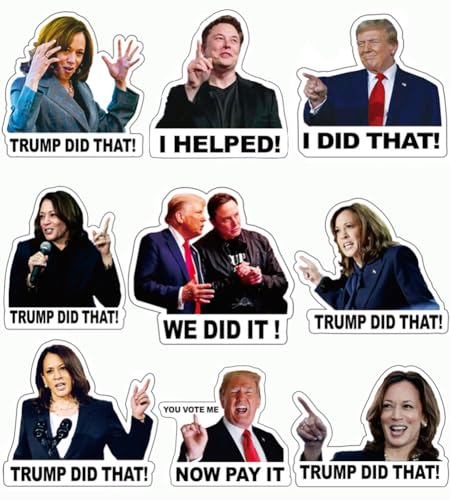 200Pcs Kamala Harris Truomp I Did That Stickers Unti Truomp Stickers Unti Elon Musk Sticker Funny Decal UWHENBO Waterproof Not Easy to Remove Residue Leaves