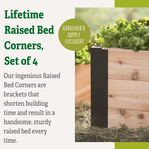 Gardener's Supply Company Raised Garden Bed Lifetime Corner | Sturdy Rustproof Aluminum Planter Box Corners