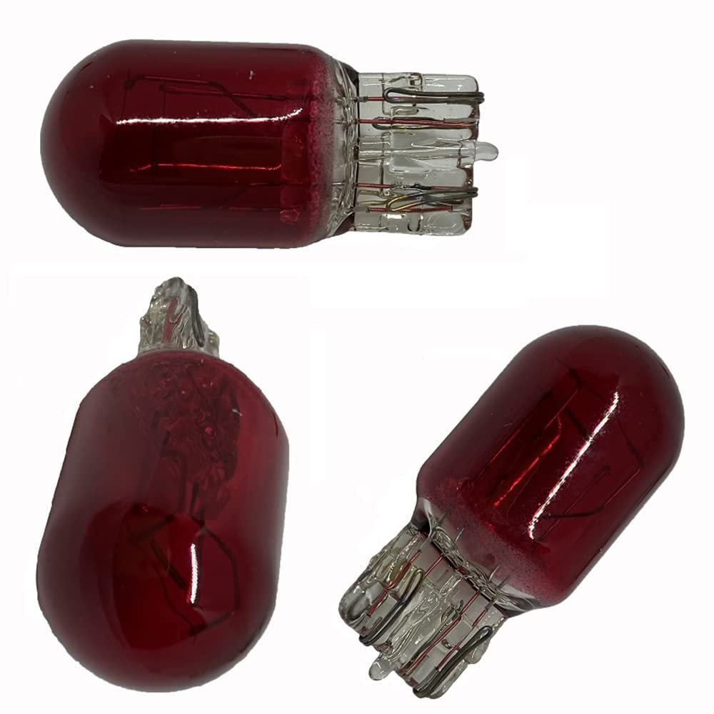 AIVYNA 4 Uds T20 W21 5W 7443 Bombillas Traseras LED Rojo Cristal 580 Coche Miniatura Doble Filamento Giro Parada Freno Bombilla 12V