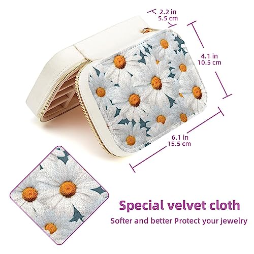 Boîte à bijoux en velours compacte, mini coffret de rangement avec fermeture éclair - 6