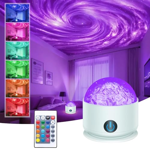 Galaxy Projector Night Light, USB Rechargeable Star Projector Light with Remote Control, 16 Colors Night Lights Milky Way Sensory Light for Kid, LED Nebula Lamp for Kids Adults, Room Party Decor Gift