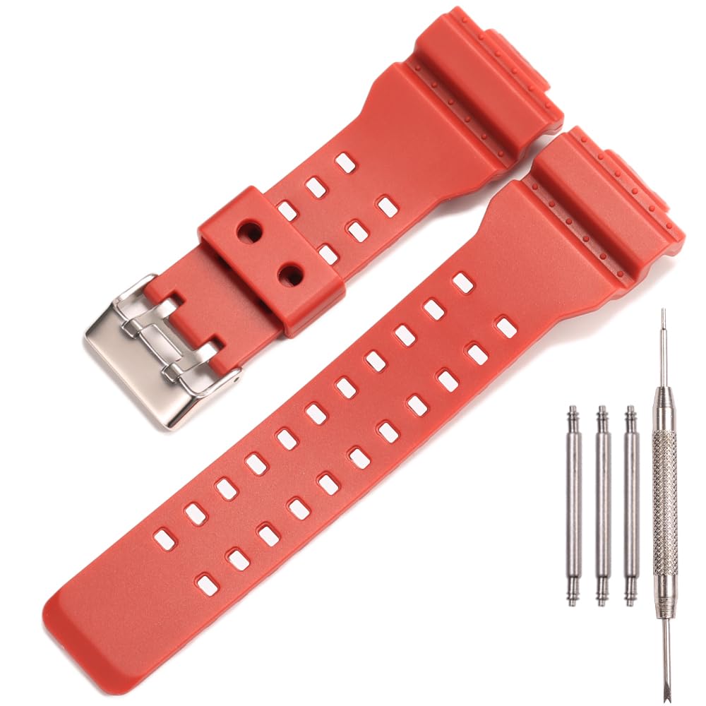 Resin Replacement Bands Compatible with Casio G-Shock GA100 GA-100 GA-120 GA110 GD-120 GD100 Watch Strap