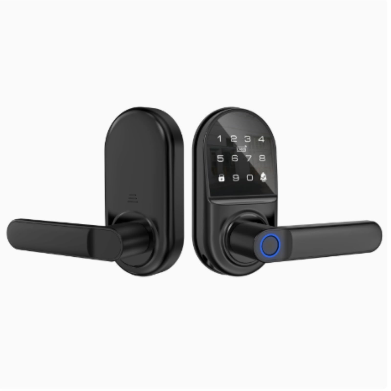 smart Locks Smart Door Handle Lock with Keypad, Fingerprint Smart Knob - Electronic Lock with Code, IC Card, App Interior(Silver)