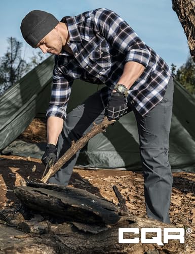 Image of CQR Men's Convertible Cargo Tactical Pants, Water Resistant Outdoor Hiking Pants, Zip Off Lightweight Stretch Work Pants