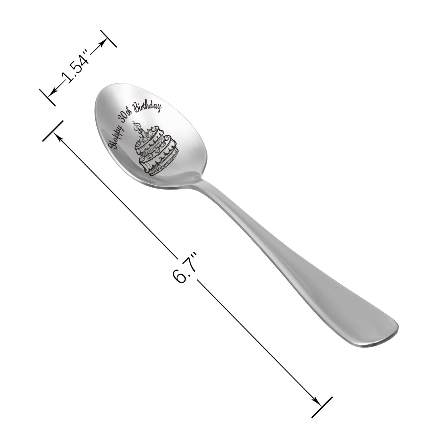 Happy 30th Birthday Spoon&Fork Gifts Engraved Spoon&Fork Personalized Birthday Gifts for Son Daughter Sister Brother Boyfriend Girlfriend Husband Wife Friends — Amazon image 2