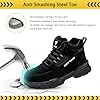 SROTER Steel Toe Cap Boots Men Women Work Boots Waterproof Safety Trainers Lightweight Safety Shoes Non-Slip, Black, 11 UK #2