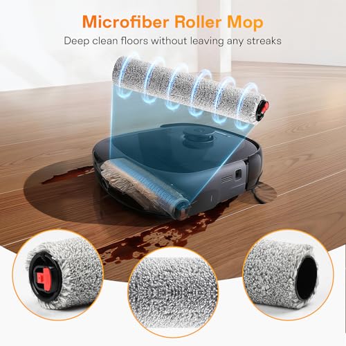 Image of 23 Pack Replacement Parts for eufy Omni E25 /E28 Robot Vacuum Cleaner | 2 Pairs Main Brushes 2 Roller Mops 4 HEPA Filters 6 Side Brushes 6 Dust Bags 1 Cleaning Brush