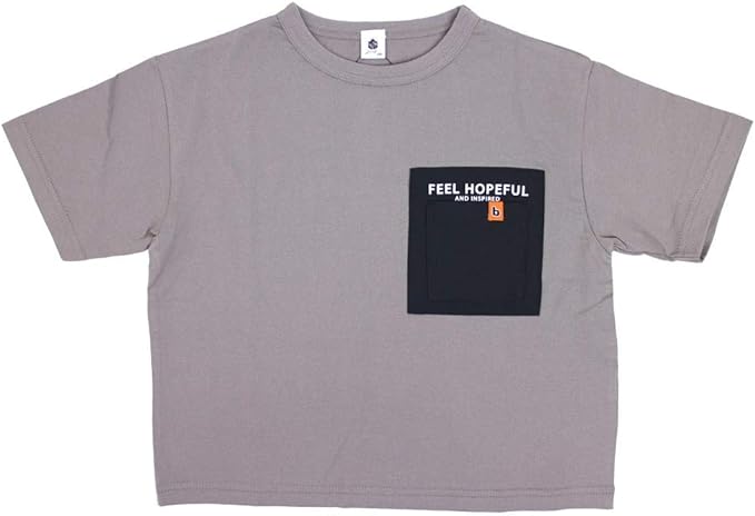 Amazon ジーンズベー ナイロンポケット ややビッグ 半袖 Tシャツ キッズ ジュニア 男の子 女の子 子供服 ビッグシルエット 140 チャコール Cg Tシャツ カットソー 通販