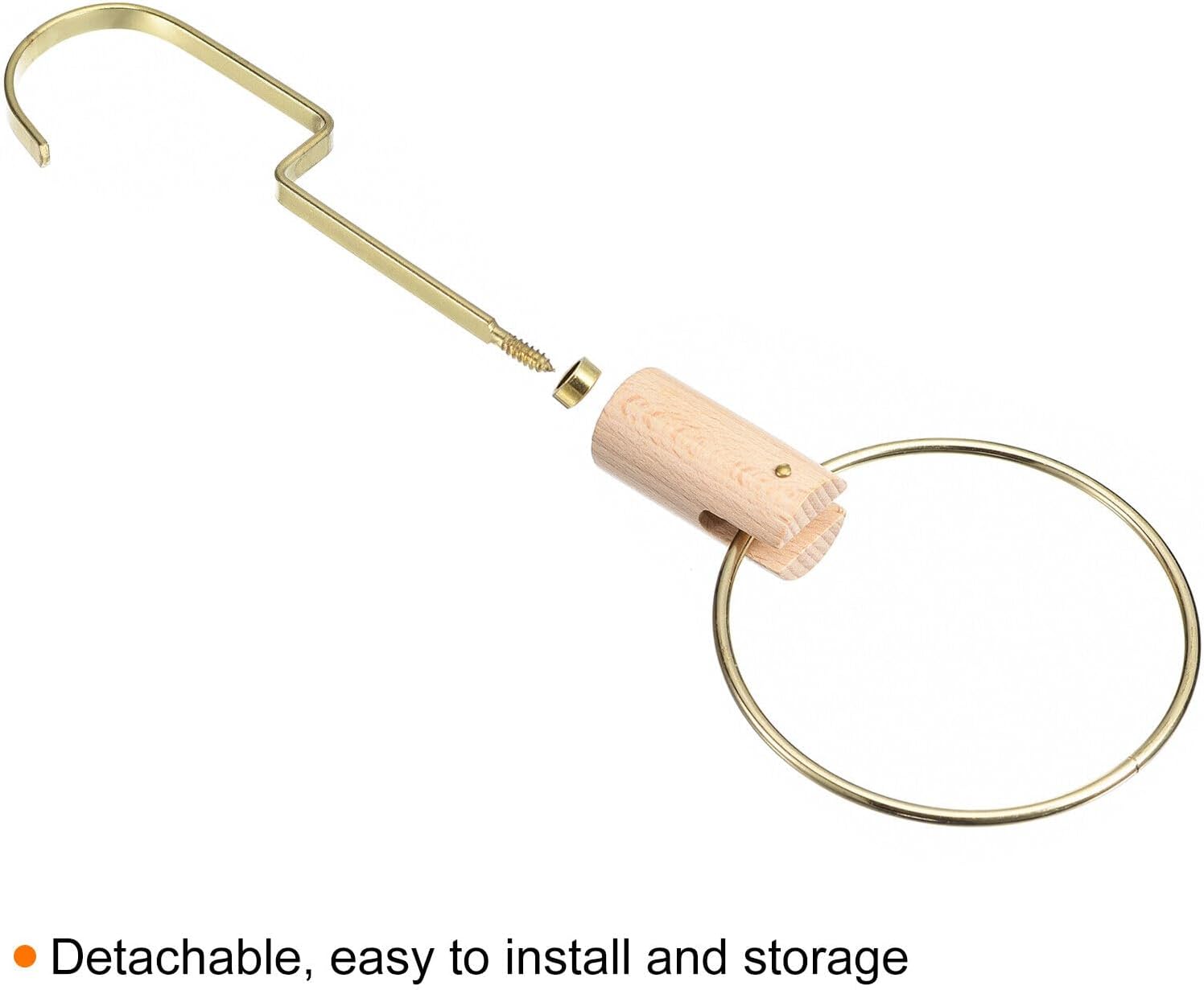 Home and Garden Parts 2Pcs 3.5 Inch Scarf Ring Hangers Circle Scarf Organizer 15cm Length Hook Gold #CN/251024/04782