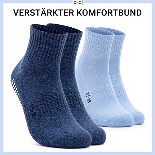 Occulto Stoppersokken voor dames en heren (2-4 paar, model: Madeleine), antislipsokken voor dames en heren, lange yoga-sokken met noppen, ABS-antislipsokken - Image 3