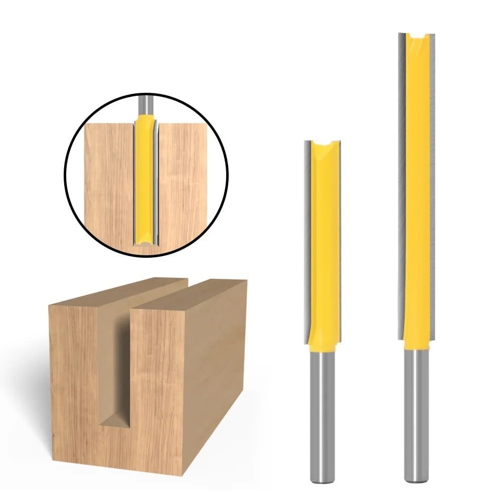 1/4 8mm 6,35mm Schaft Lange Gerade Router Bit Holz Fräser Trimmer Ende Mühle CNC Schneiden Holzbearbeitung Werkzeuge 50/63/76mm (Size : 8mm 3pcs set)