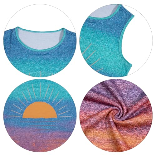 Image of MYHALF Summer Tank Dress for Women Sleeveless Beach Vacation Sundress Short Coconut Tree Sun Dress Casual Coverup
