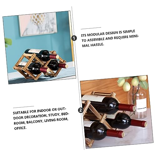 Soporte plegable para botellas de vino color marrón miniatura 4