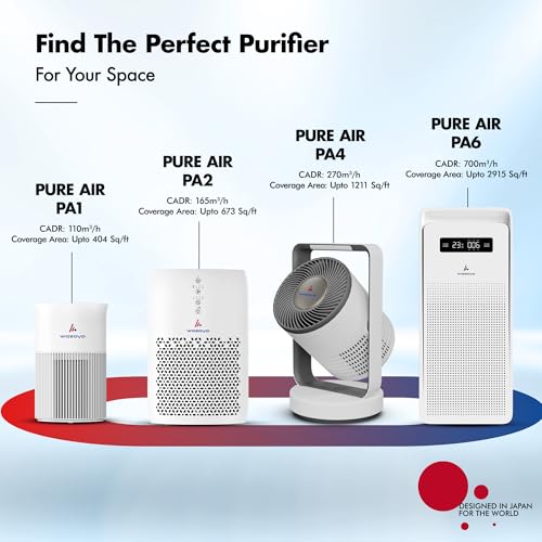 Image of Pure Air PA5 Wozoyo Air Purifier for Home & Office, 4-in-1 filter, Pre Filter,Anti-Bacterial,H13 HEPA,Activated Carbon,Covers 1570ft,Removes 99.99% PM2.5 PM10 Smoke Dust Odor,APP control,LED Display