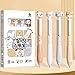 MOZXIRZ 4 Pcs Cute Cat Erasable Pens Retractable Pens Erasable Gel Ink Pens Cartoon 0.5mm Point Black Ink Pen Kawaii Writing Pen Office School Supplies Women Girls Boys (Cat-Black Ink)