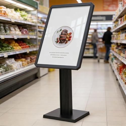 Porte-affiches réglable idéal pour signalétique de mariage et centres commerciaux sur pied