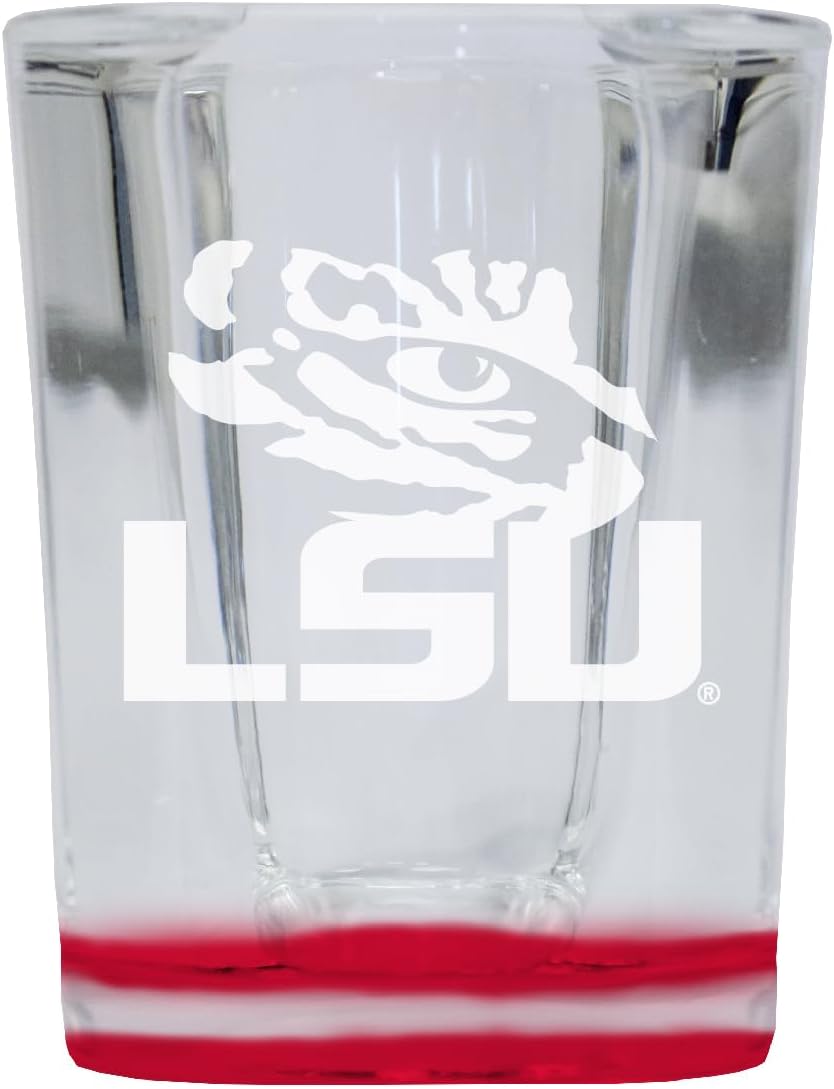 Vaso Tequilero LSU Tigers 2 Onzas Grabado Base Roja 2 Unidades
