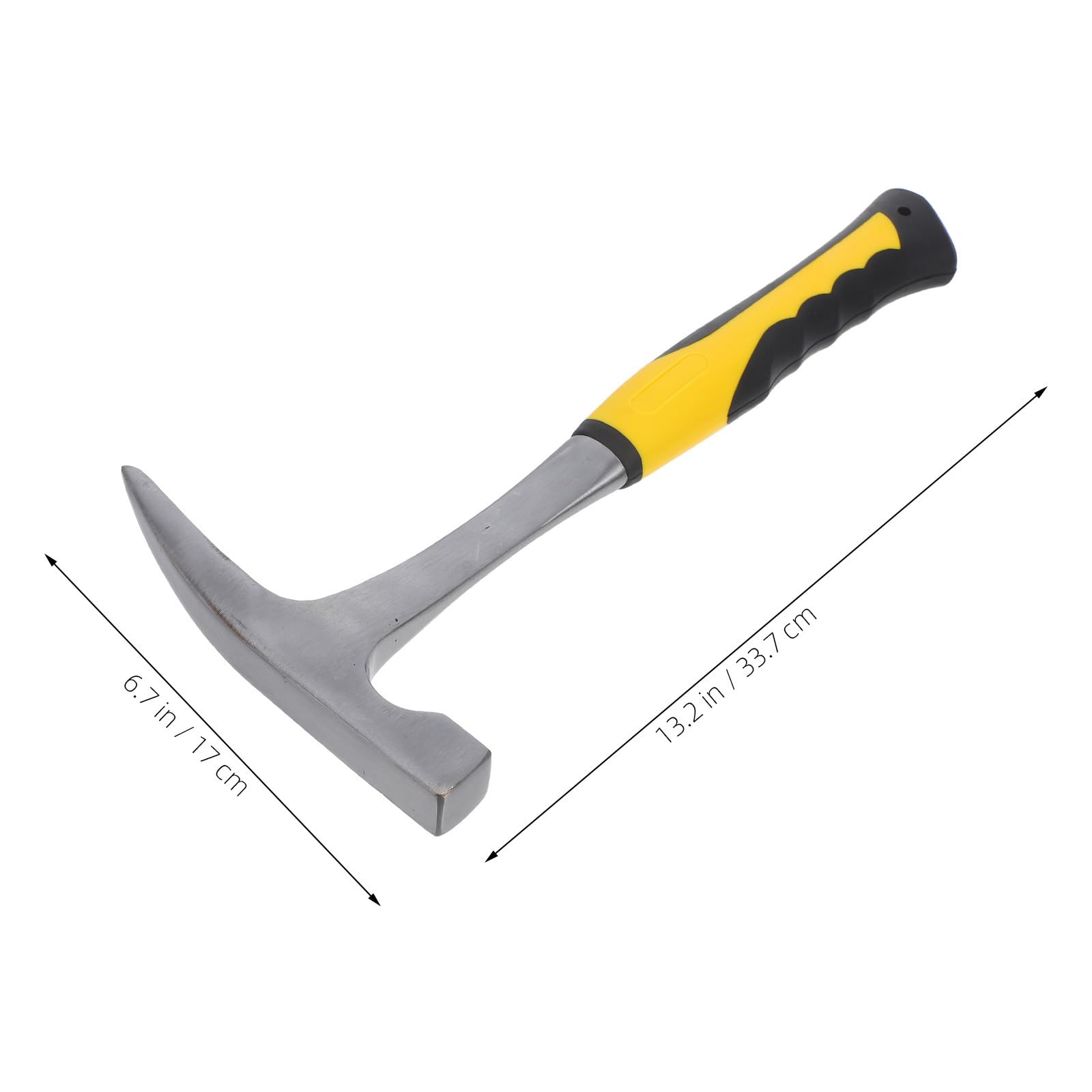 Healeved Martillo de Geología y Actividades al Aire Libre Adecuado para Exploración con Mango Ergonómico y Absorbe Golpes, de Acero Alto Carbono y Tpr