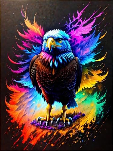 Point de Croix Cristal Aigle graffiti 5D pour réduire le stress et s'évader à la maison