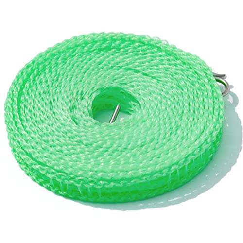 Zerodis Tendedero de Nailon, 8,7 Yardas, Ligero, Resistente Al Viento, Alta Capacidad de Carga, sin Perforación, para Secar Ropa, Colgador de Cuerda para Exteriores, Interiores, Viajes (Green)