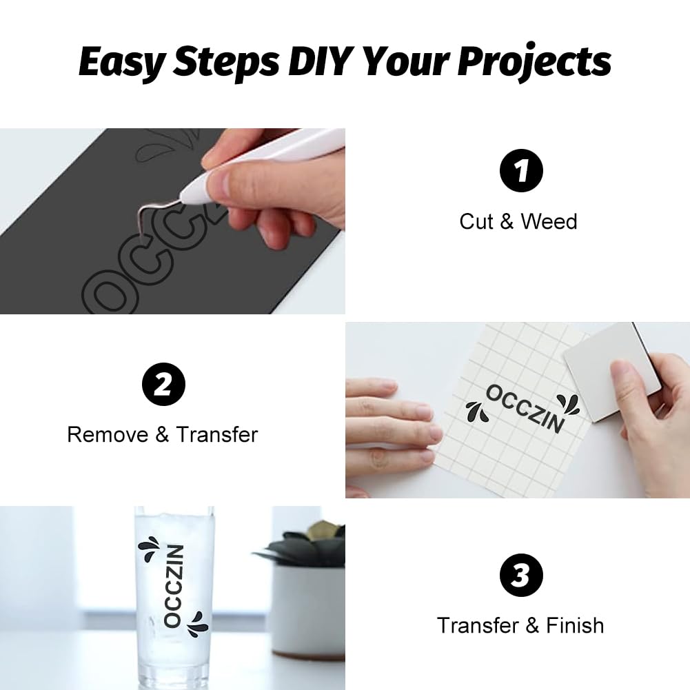 Smart Vinyl Permanente Per Cricut Joy: 18 Fogli 14x30,5 Cm, Resistente All'acqua, Senza Tappetino