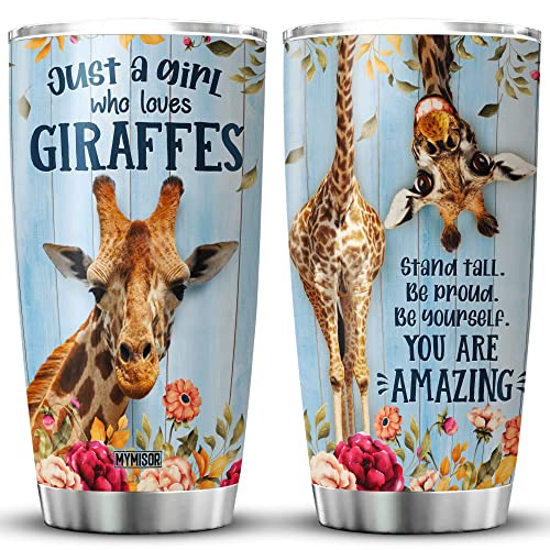 MYMISOR Giraffe Tumbler For Women Stainless Steel Mug 20oz You Are Amazing Gifts For Daughter Cute Animal Coffee Cup With Inspirational Saying Giraffe Gifts For Giraffe Lovers