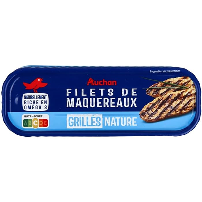 AUCHAN Filets de maquereaux grillés nature 110 g